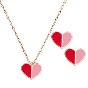 KATE SPADE • Heritage Heart Necklace Earrings Set